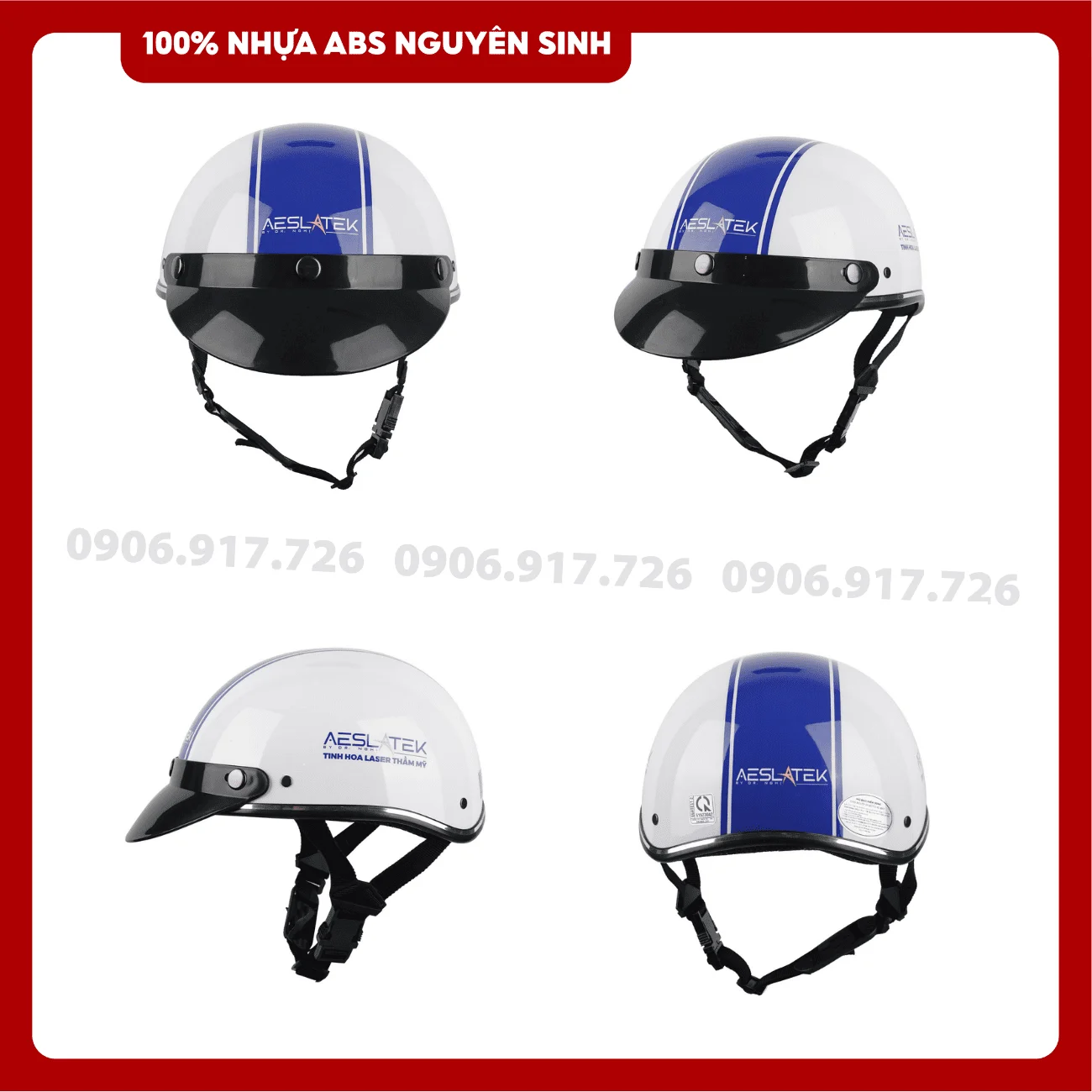 Mũ bảo hiểm in logo Aeslatek by Dr Nghị