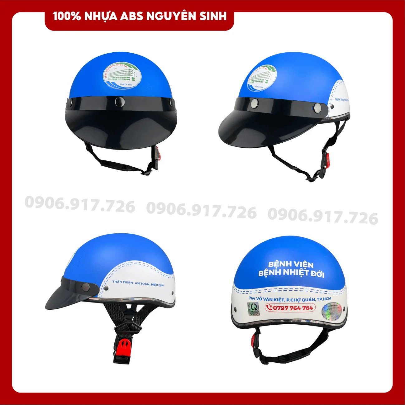 Mũ bảo hiểm in logo Bệnh viện Bệnh Nhiệt đới