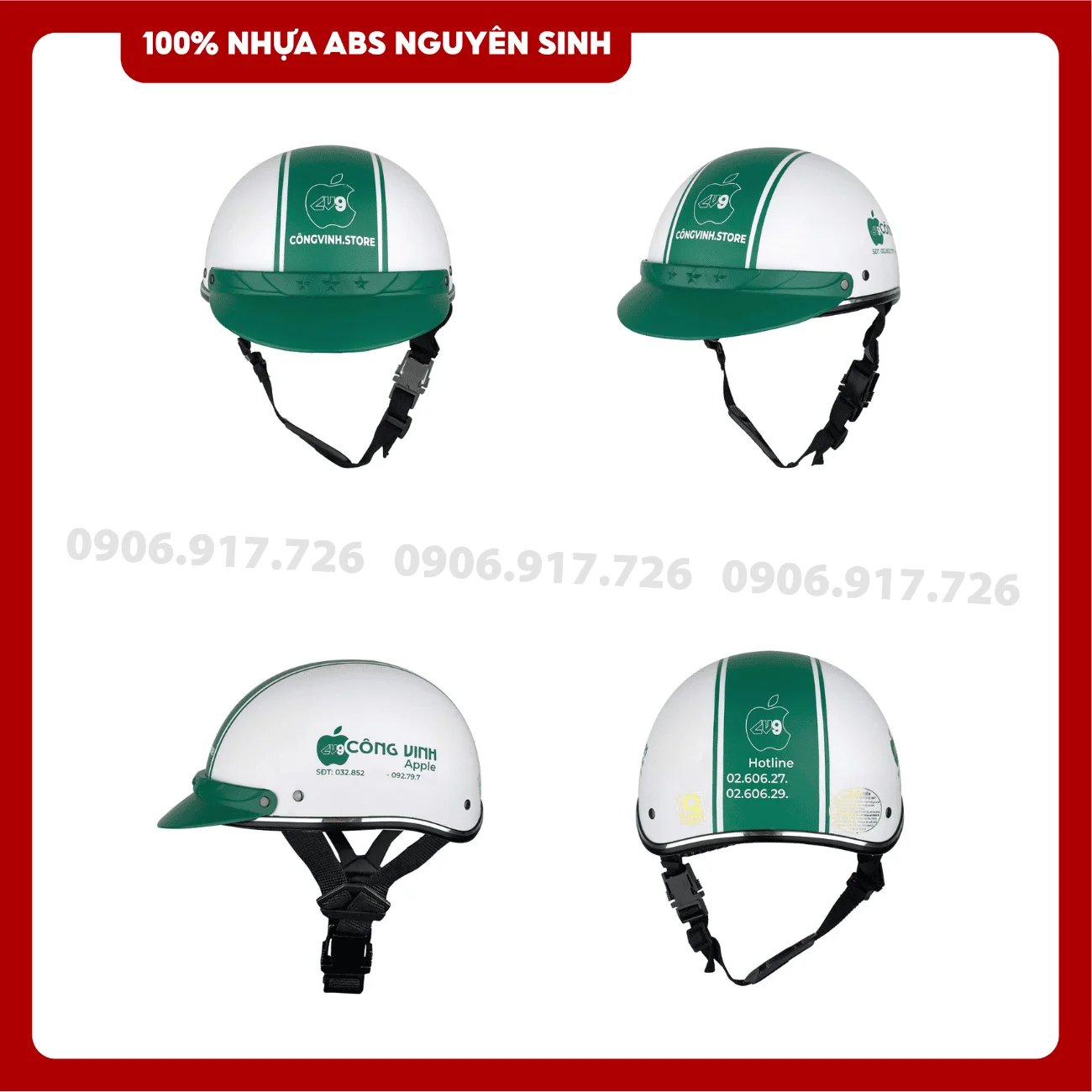 Mũ bảo hiểm in logo Điện thoại Công Vinh