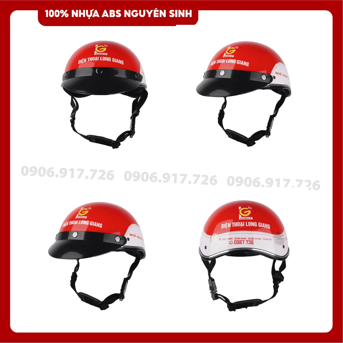 Mũ bảo hiểm in logo Điện thoại Long Giang