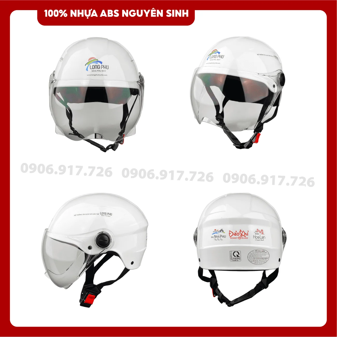 Mũ bảo hiểm in logo Du lịch Song Phú