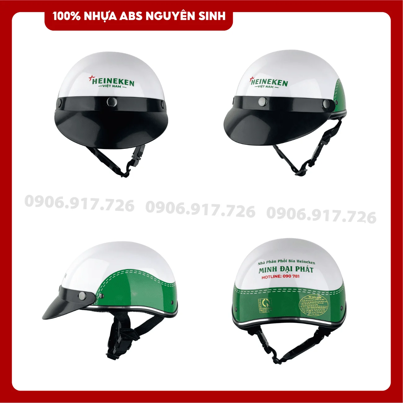Mũ bảo hiểm in logo Heineken Minh Đại Phát