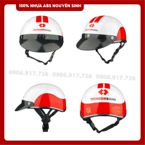 Mũ bảo hiểm in logo Ngân hàng Techcombank