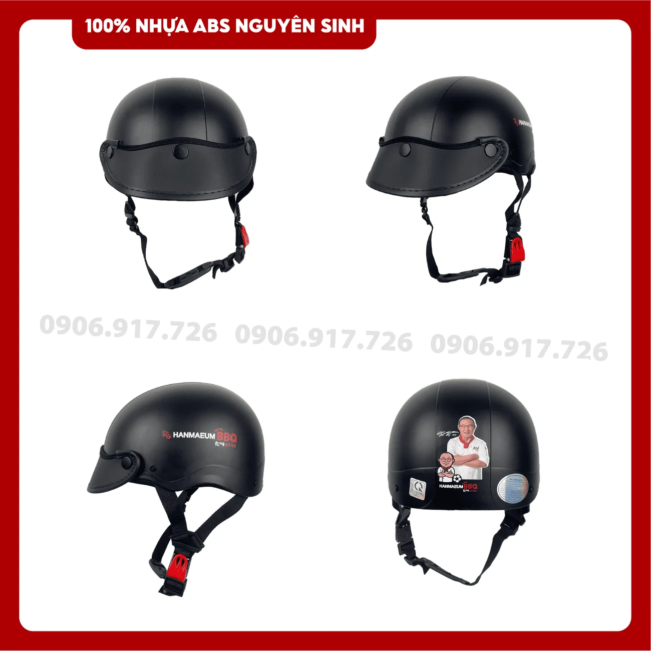 Mũ bảo hiểm in logo Nhà hàng Hanmaeum BBQ