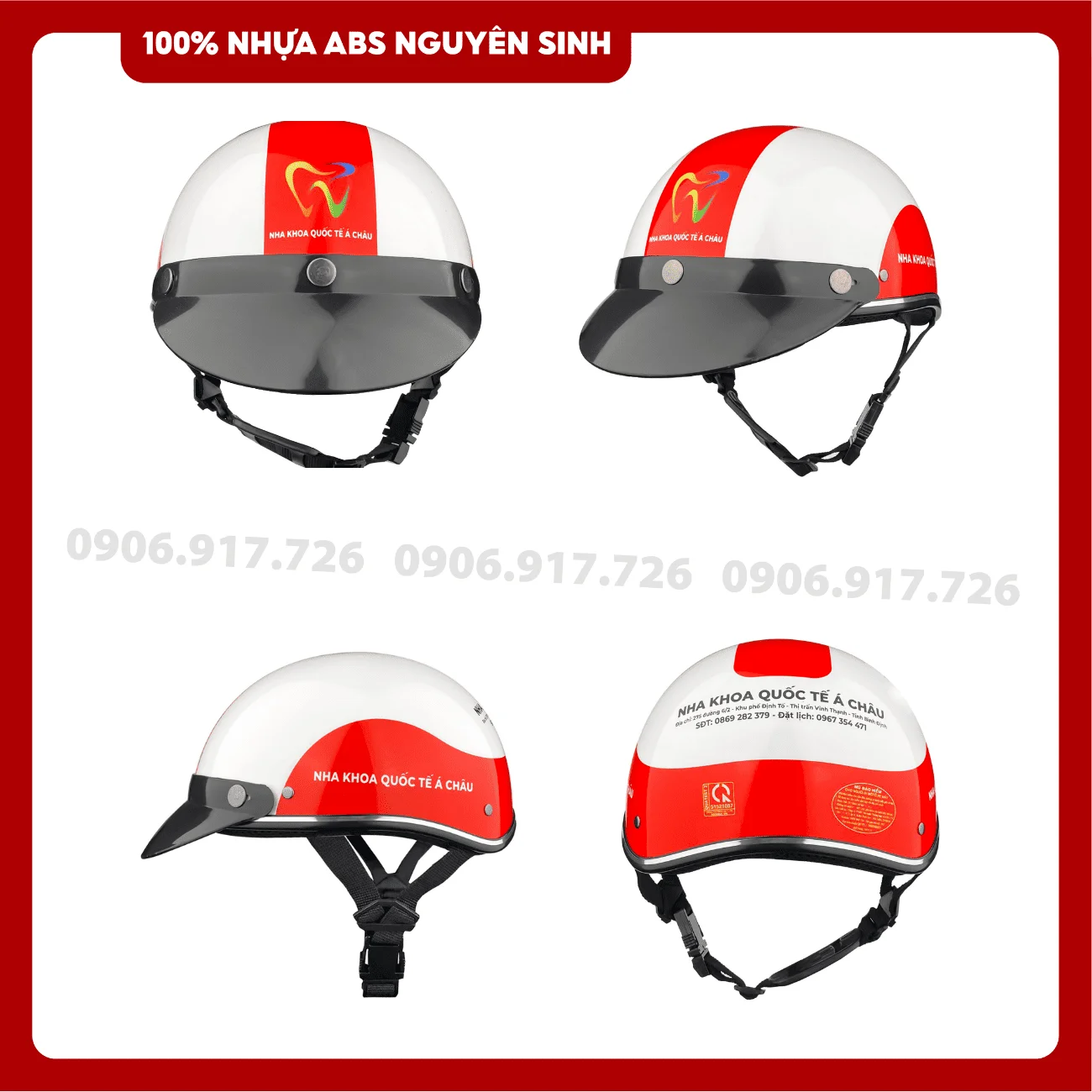 Mũ bảo hiểm in logo Nha khoa Á Châu