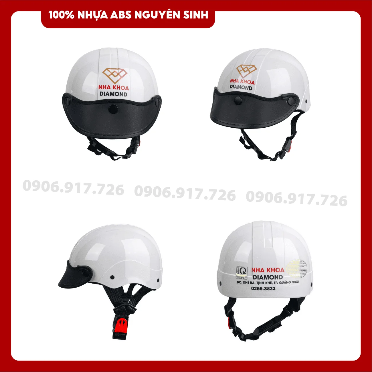 Mũ bảo hiểm in logo Nha khoa Diamond