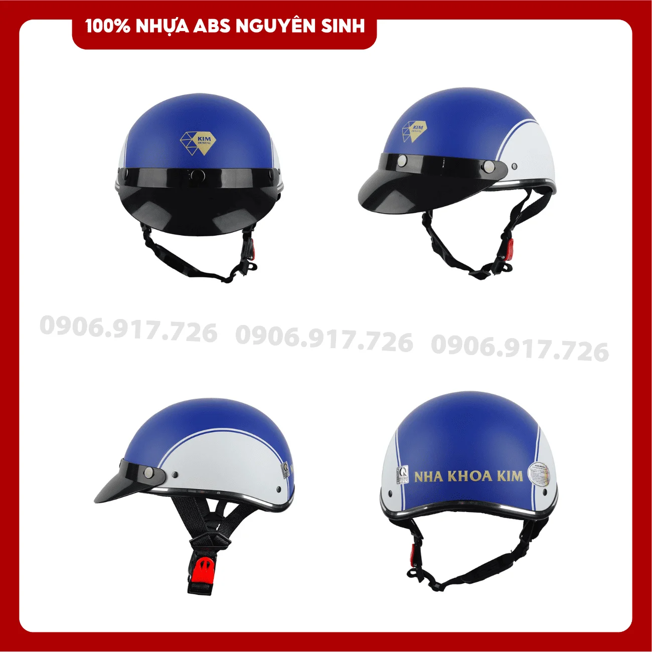 Mũ bảo hiểm in logo Nha khoa Kim