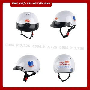 Mũ bảo hiểm in logo Nha khoa Quốc Bình
