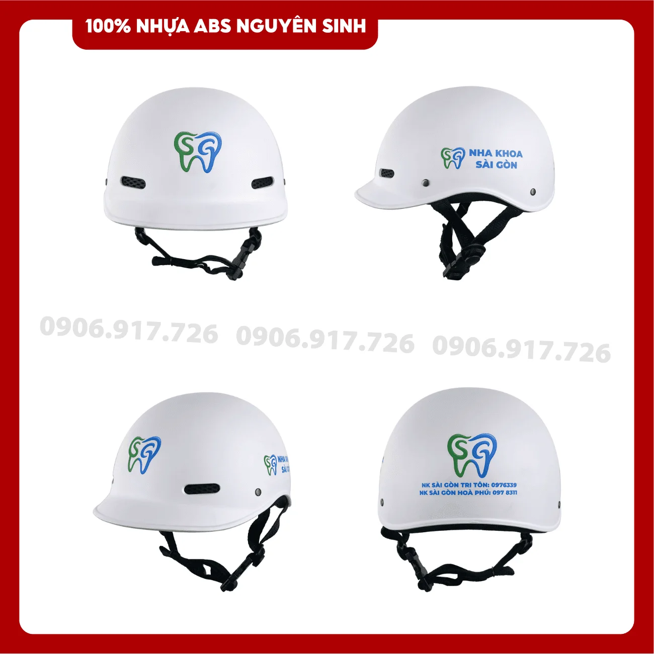 Mũ bảo hiểm in logo Nha khoa Sài Gòn