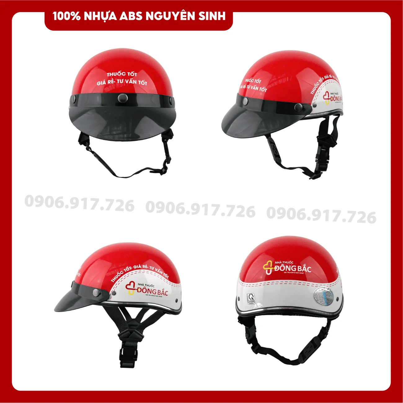Mũ bảo hiểm in logo Nhà thuốc Đông Bắc