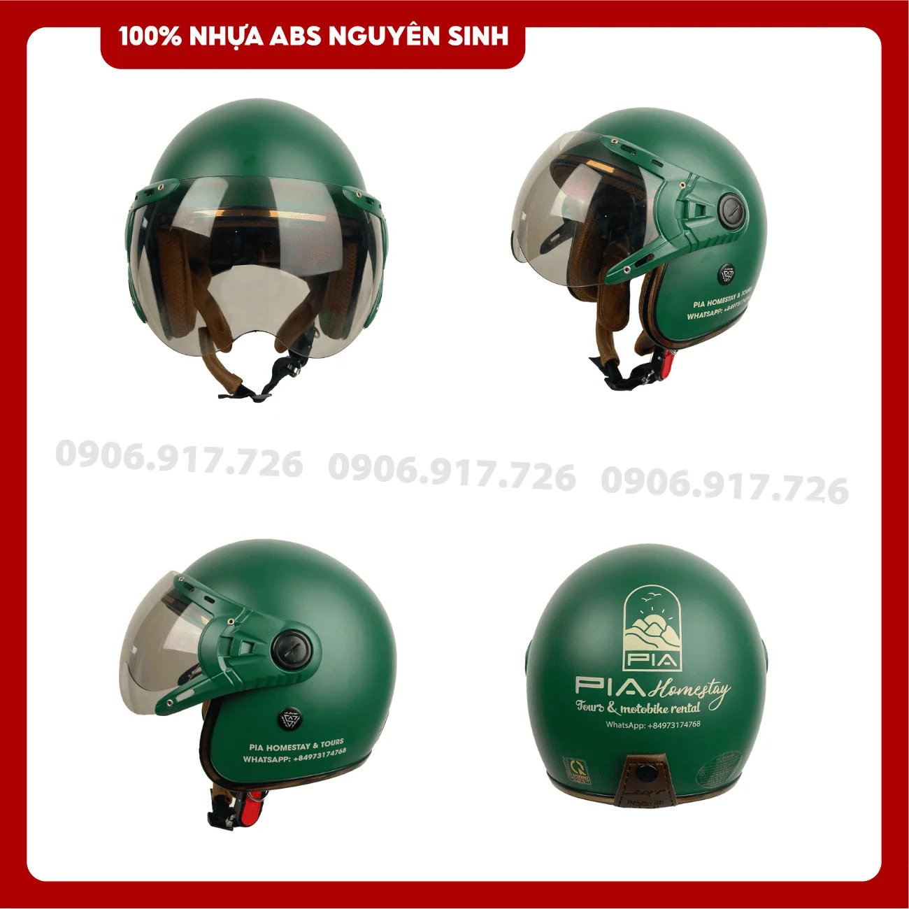 Mũ bảo hiểm in logo PIA Homestay