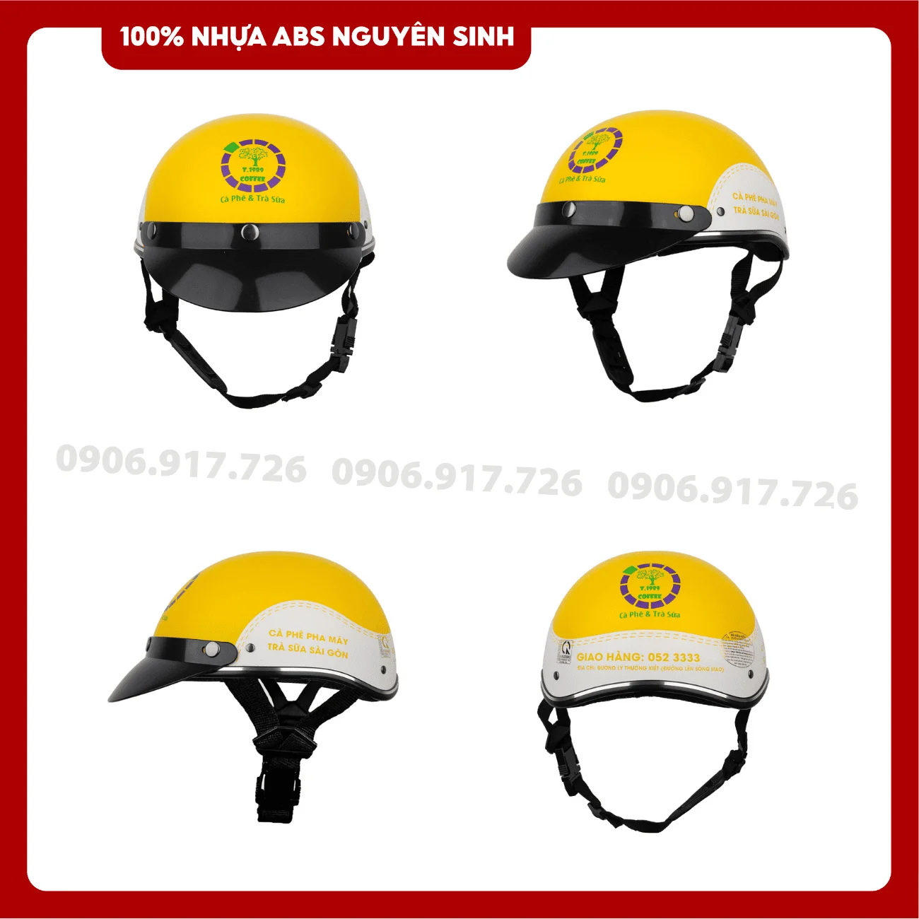 Mũ bảo hiểm in logo T1989 Coffee