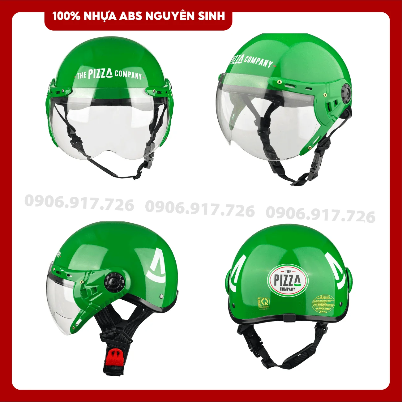Mũ bảo hiểm in logo The Pizza Company