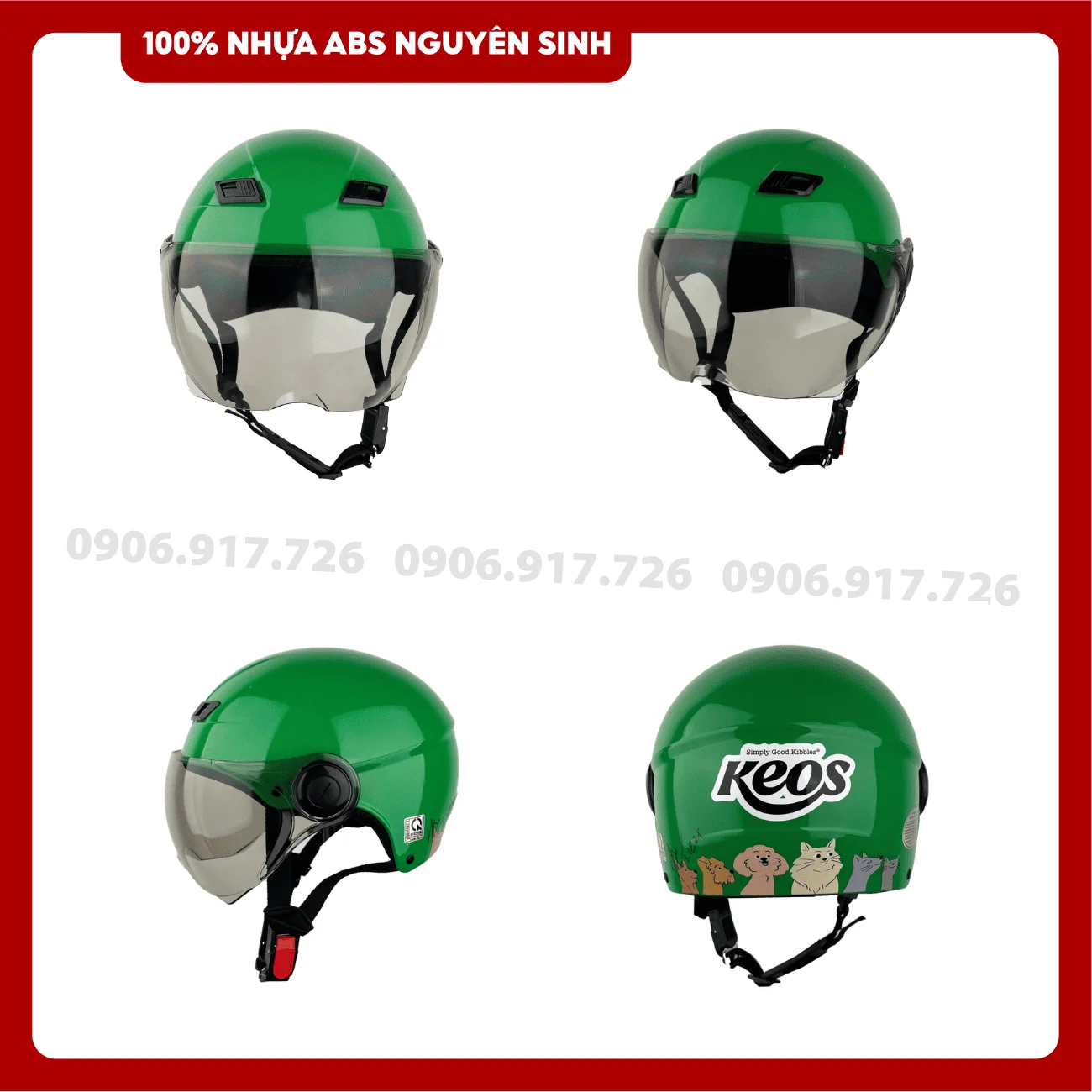 Mũ bảo hiểm in logo thú cưng KEOS
