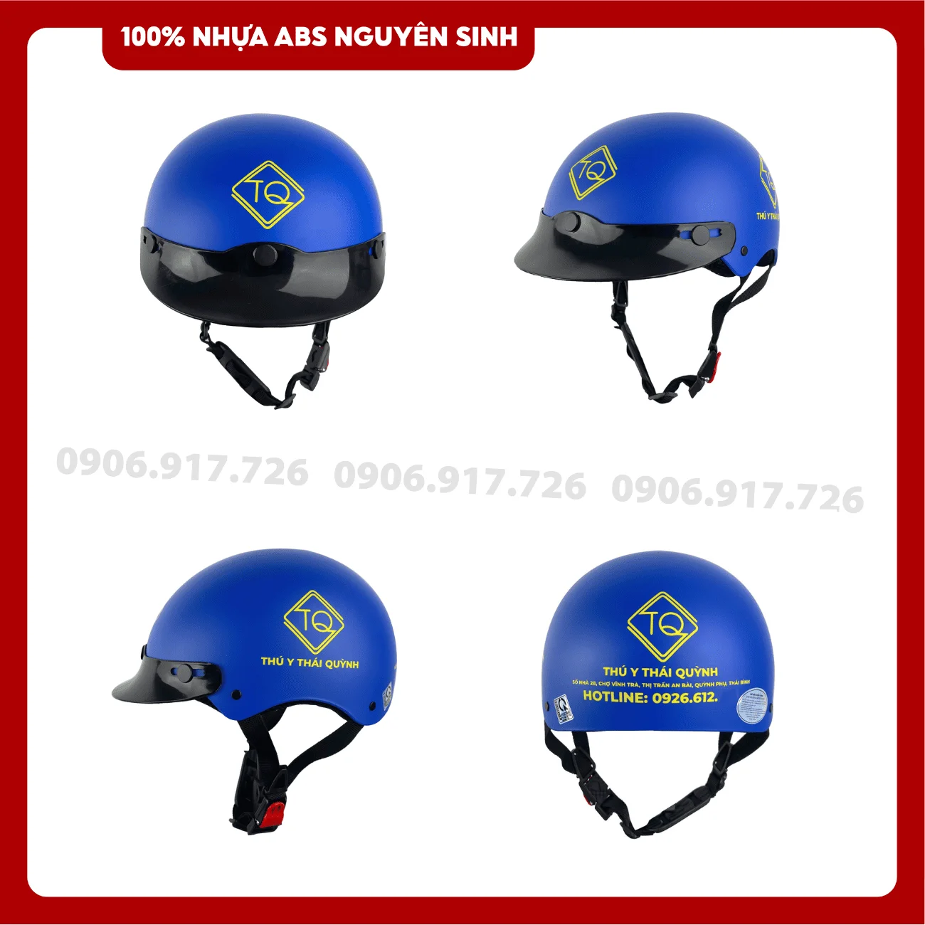 Mũ bảo hiểm in logo Thú y Thái Quỳnh