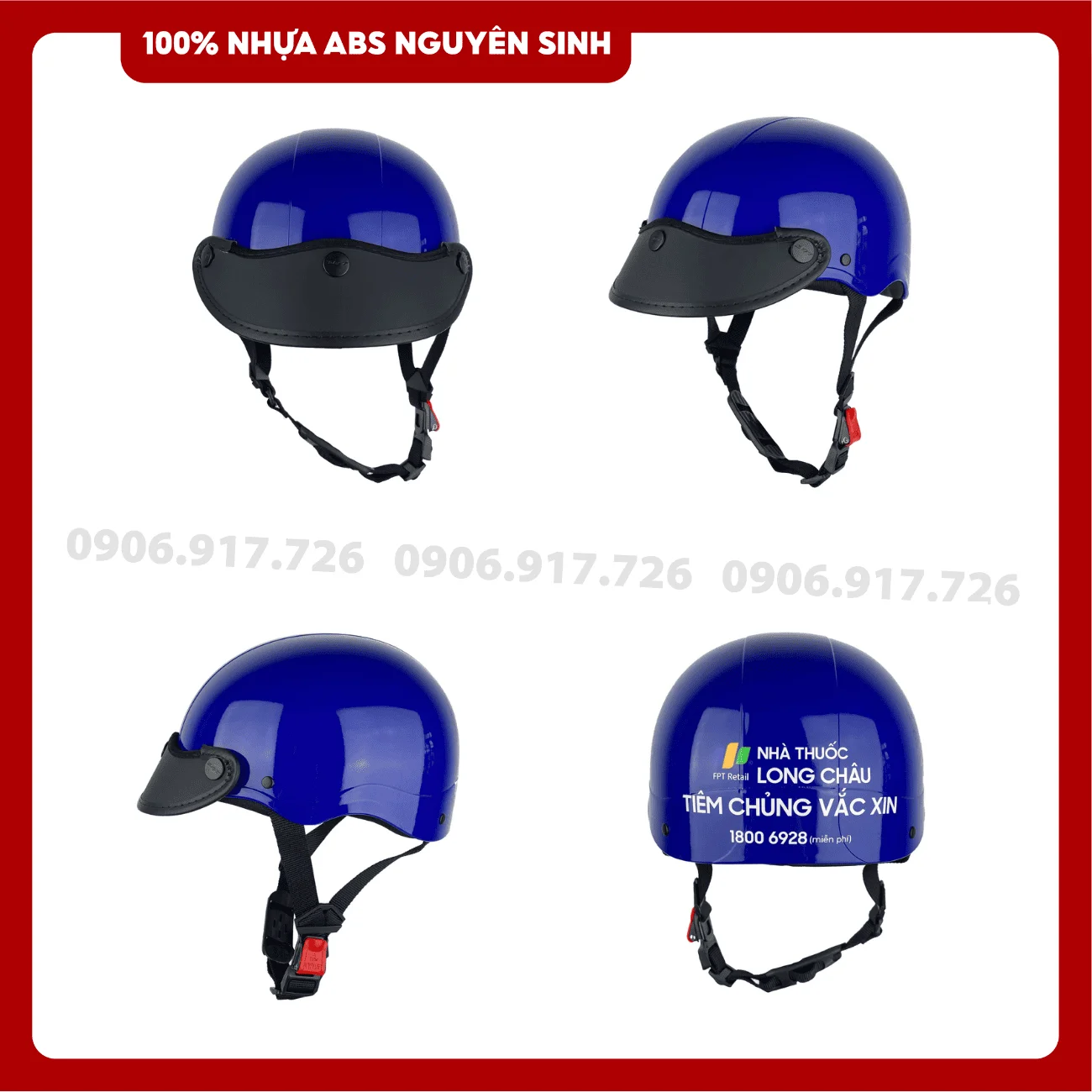 Mũ bảo hiểm in logo Tiêm chủng Long Châu