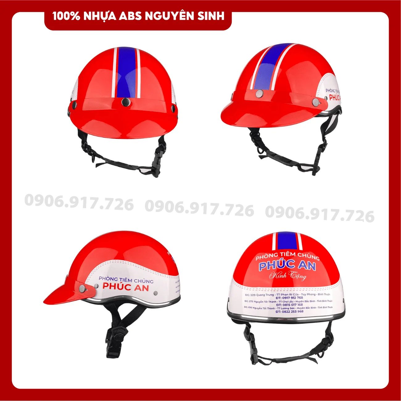Mũ bảo hiểm in logo Tiêm chủng Phúc An