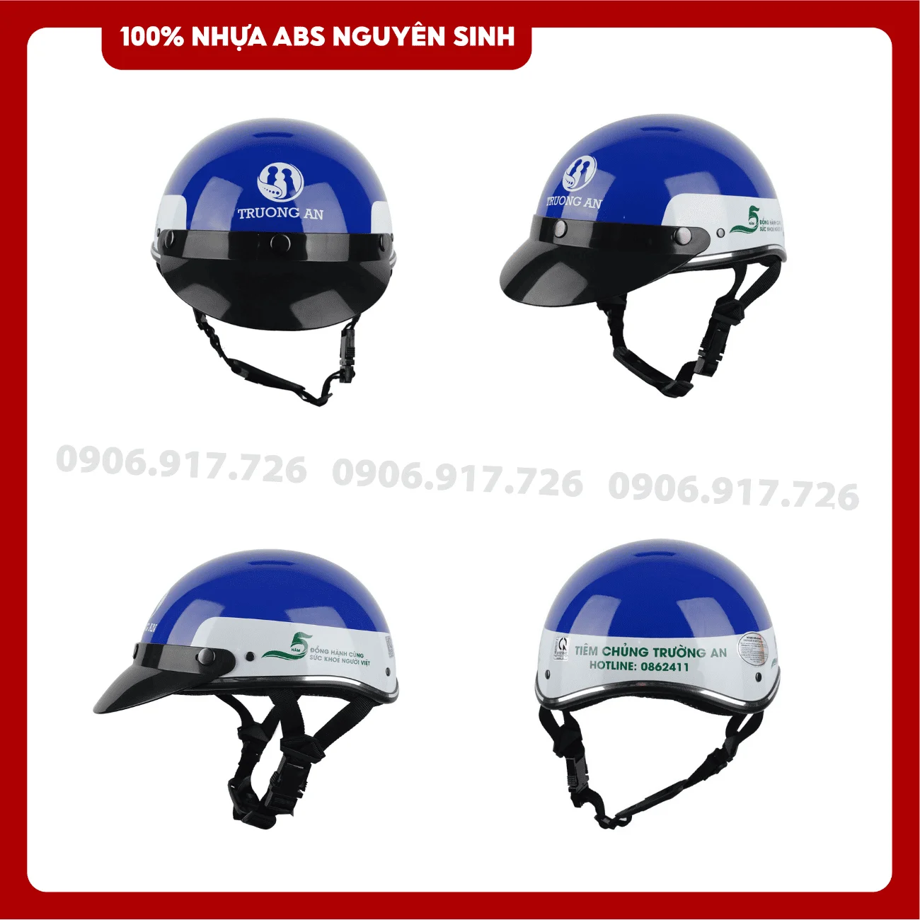 Mũ bảo hiểm in logo Tiêm chủng Trường An