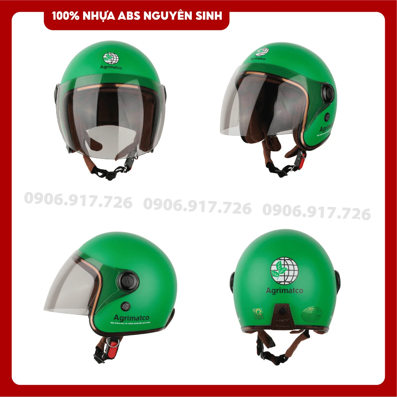Mũ bảo hiểm in logo vật tư nông nghiệp Agrimatco